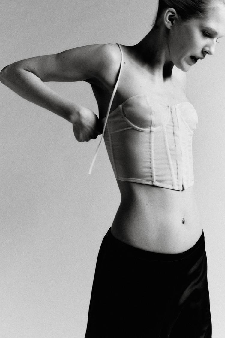 UNDERWIRE LACE-UP CORSET - Zara product image