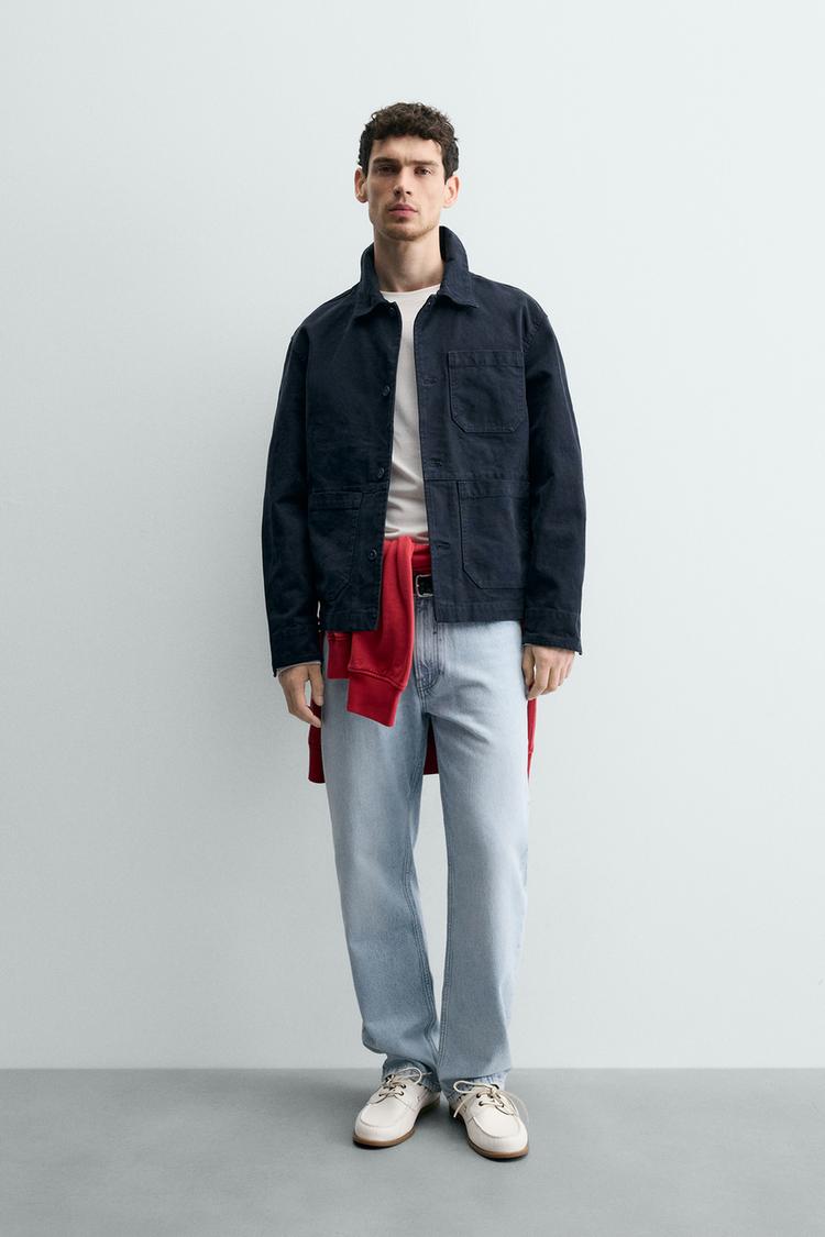 WASHED CANVAS RELAXED FIT OVERSHIRT - Zara product image