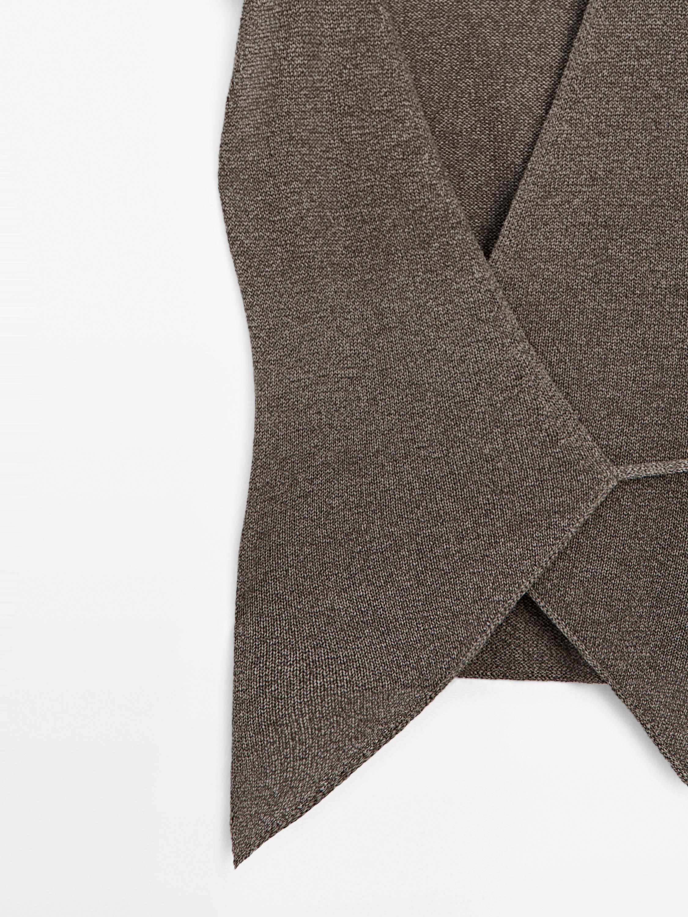 Mouliné knit crossover vest