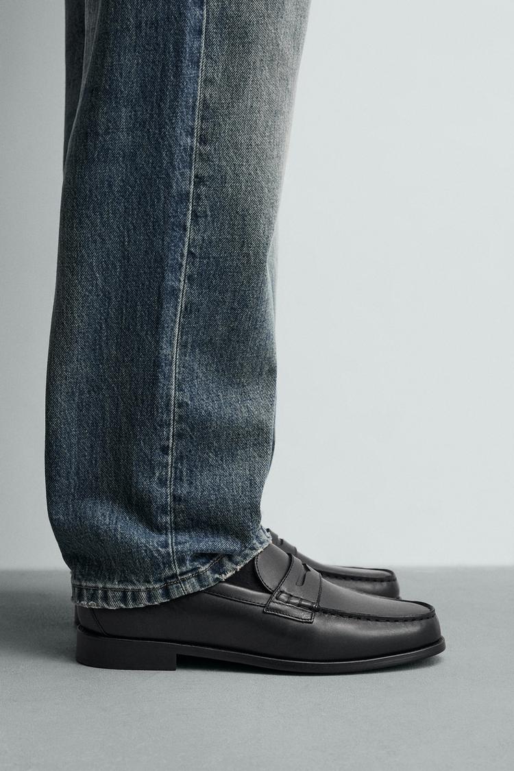 LEATHER PENNY LOAFERS - Zara product image