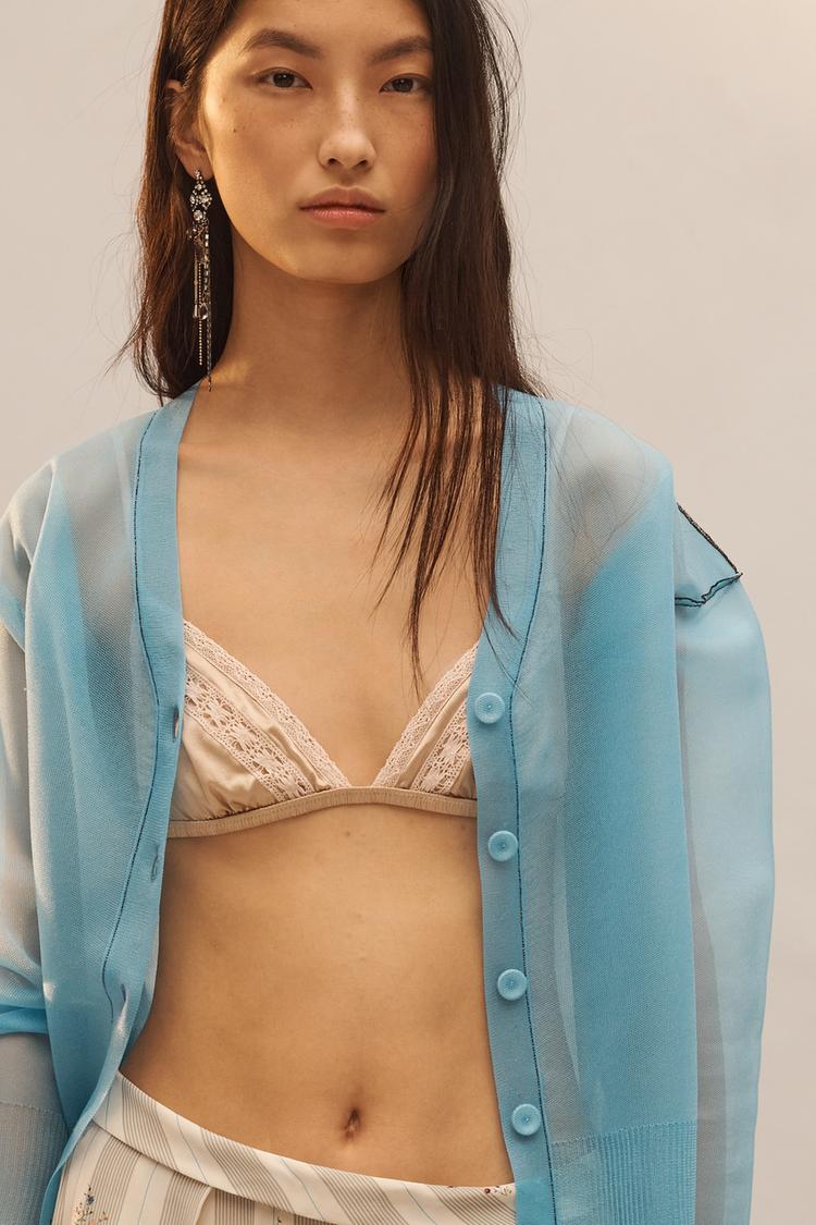 LIMITED EDITION SILK LACE BRA - Zara product image