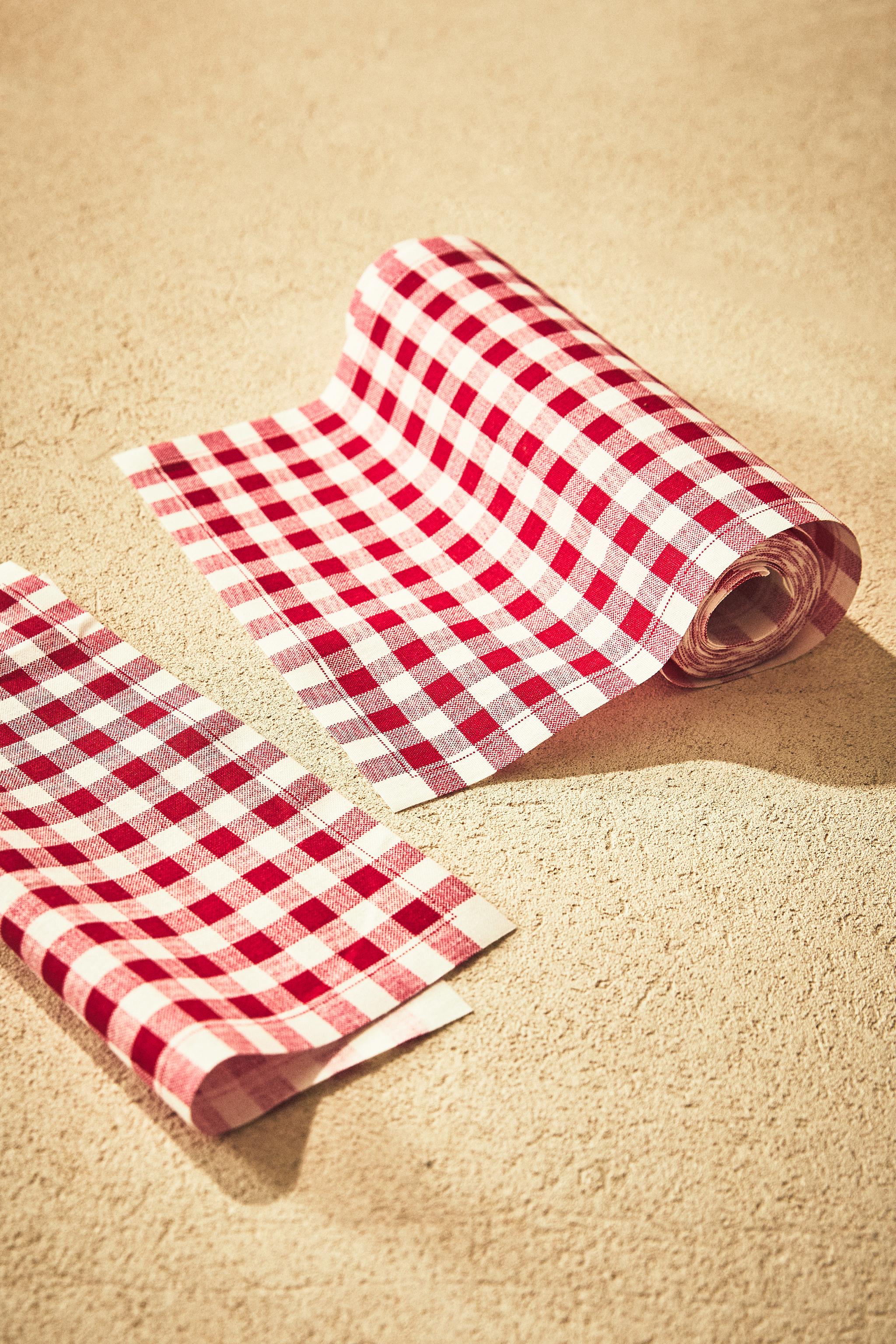LOT ROULEAU SERVIETTES DE TABLE COTON VICHY (LOT DE 20)
