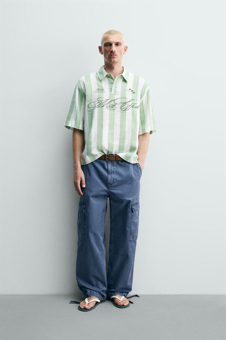 PRINTED GRAPHIC BOXY FIT POLO SHIRT - Zara product image