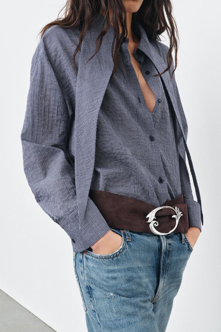 100% SUEDE LEATHER BELT WITH ORGANIC BUCKLE - Zara product image