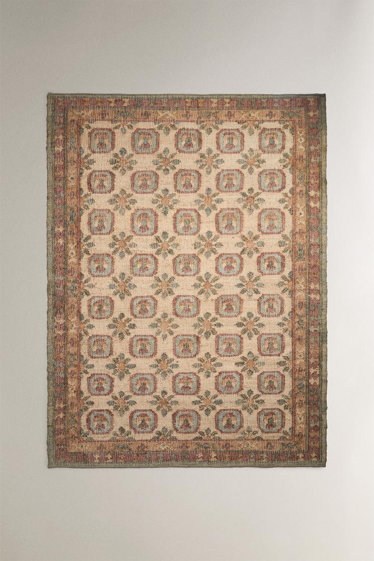 FLORAL PRINT IUTE AREA RUG - Zara product image