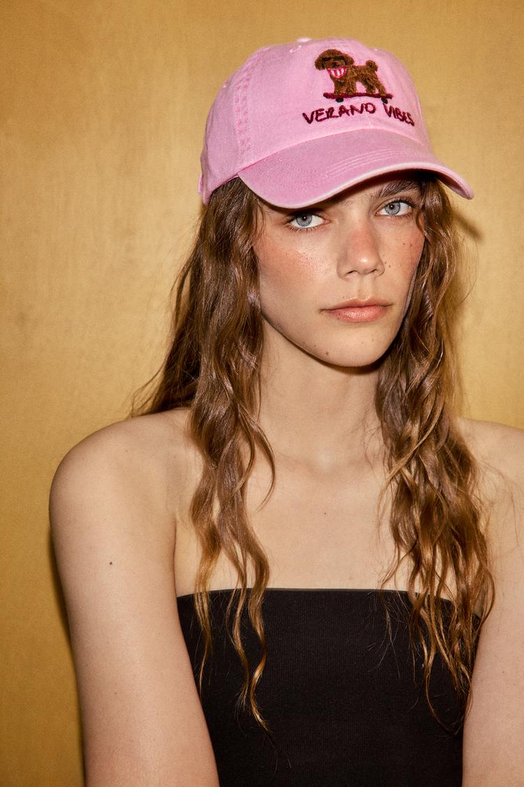 POODLE EMBROIDERED TWILL CAP - Zara product image