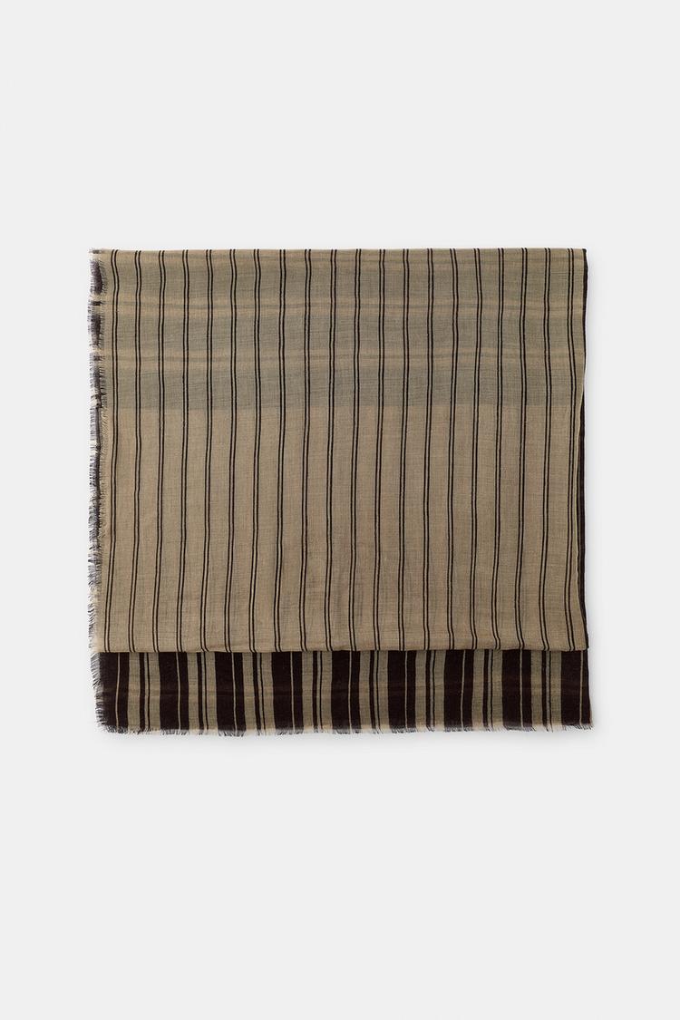 PRINTED STRIPED SCARF - Zara product image