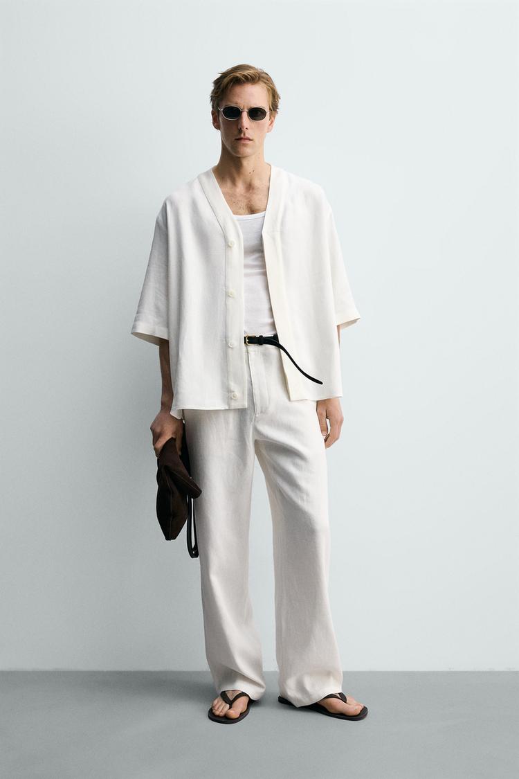 RELAXED FIT VISCOSE-HEMP SHIRT - Zara product image