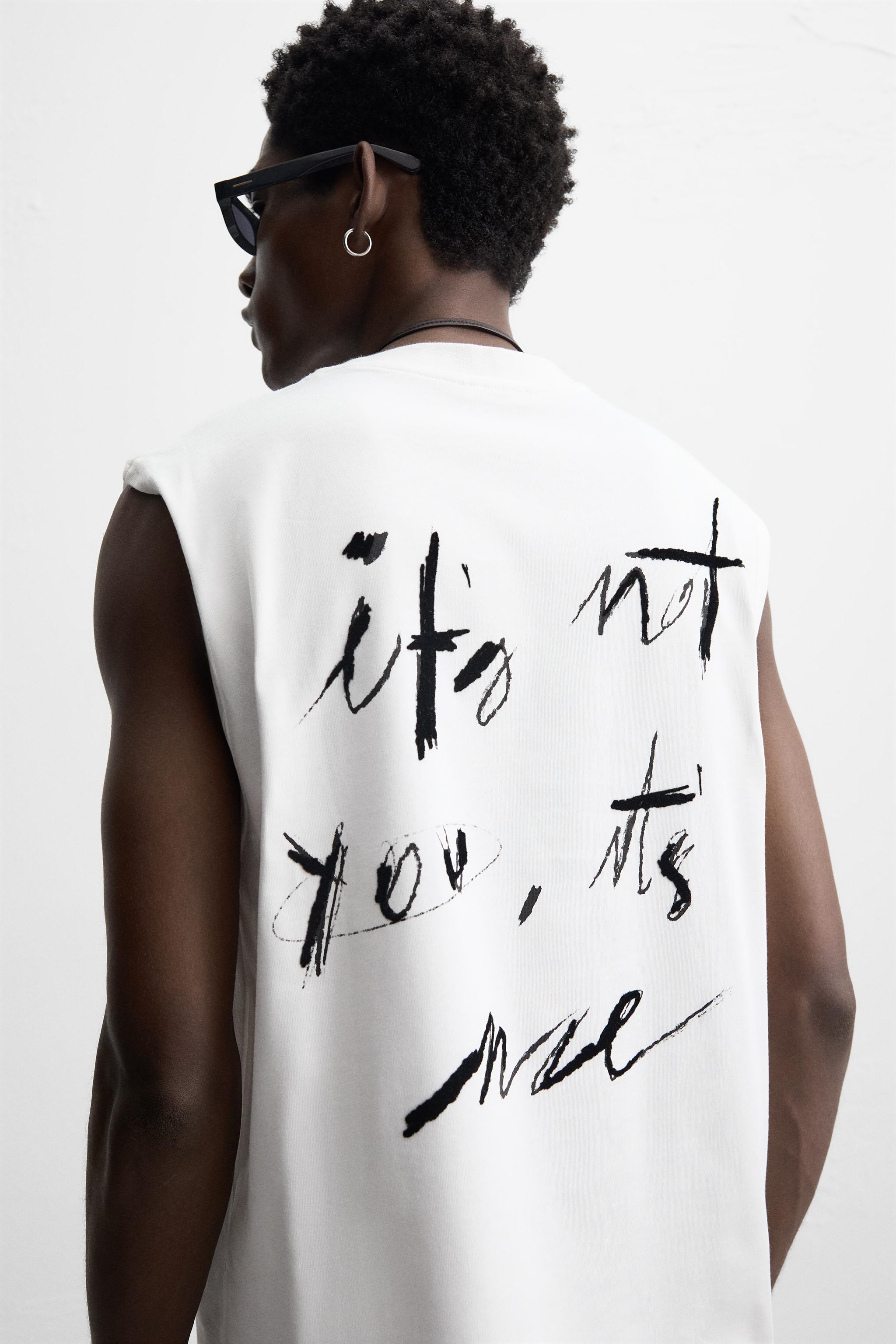 RELAXED FIT TEXT TANK TOP