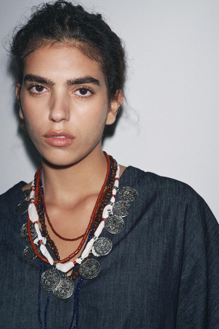 3-PACK OF BEADED MEDALLION NECKLACES - Zara product image