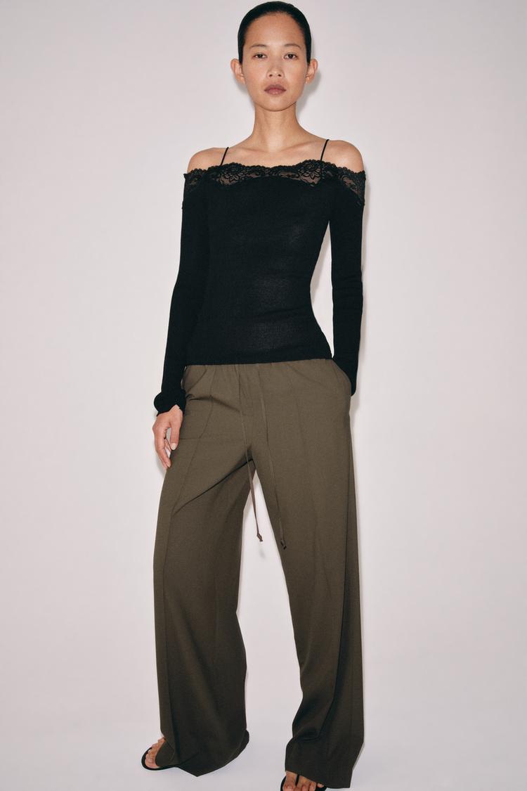 ZW COLLECTION FLOWY PAJAMA PANTS - Zara product image