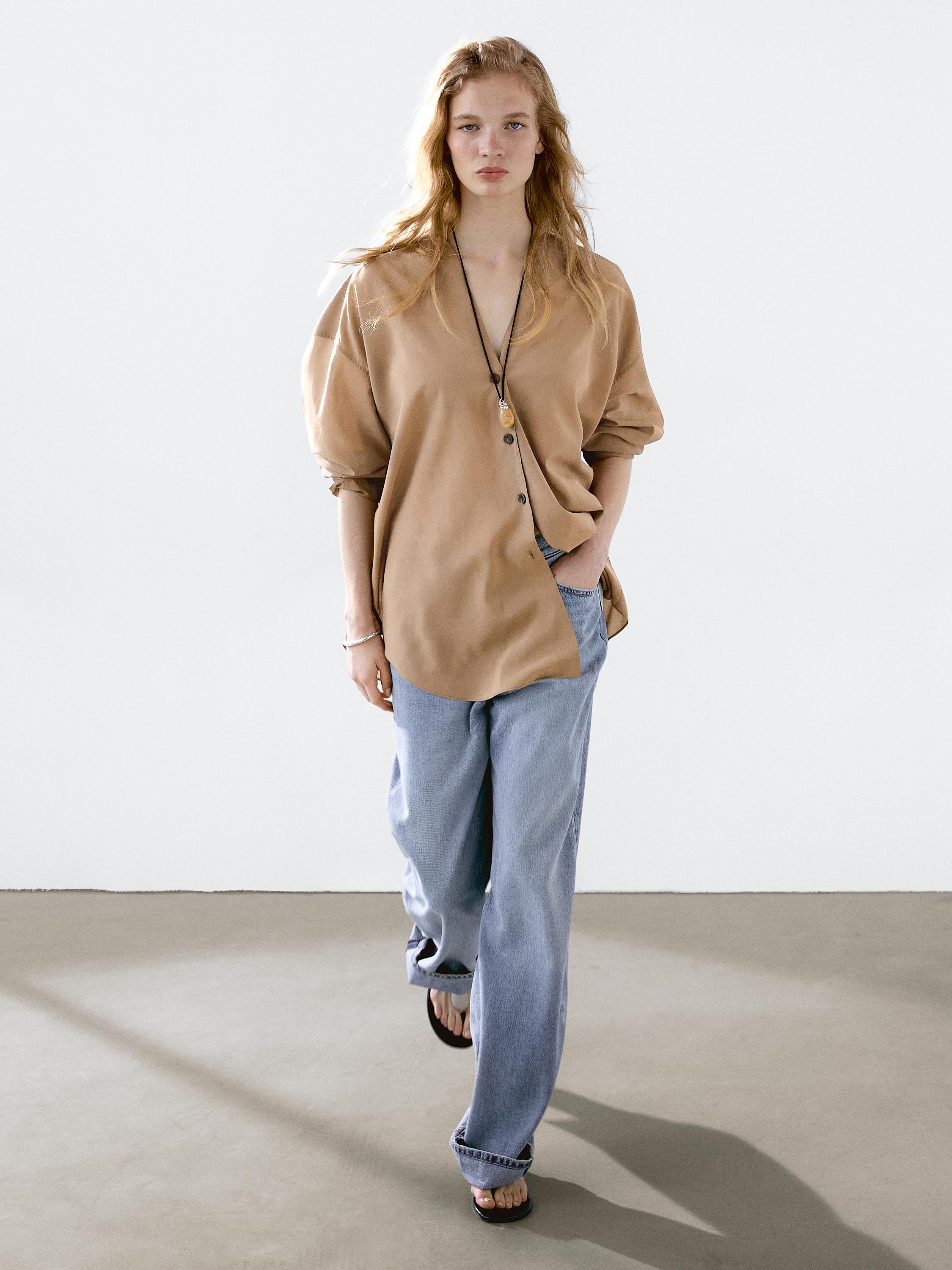 Flowing satin blouse