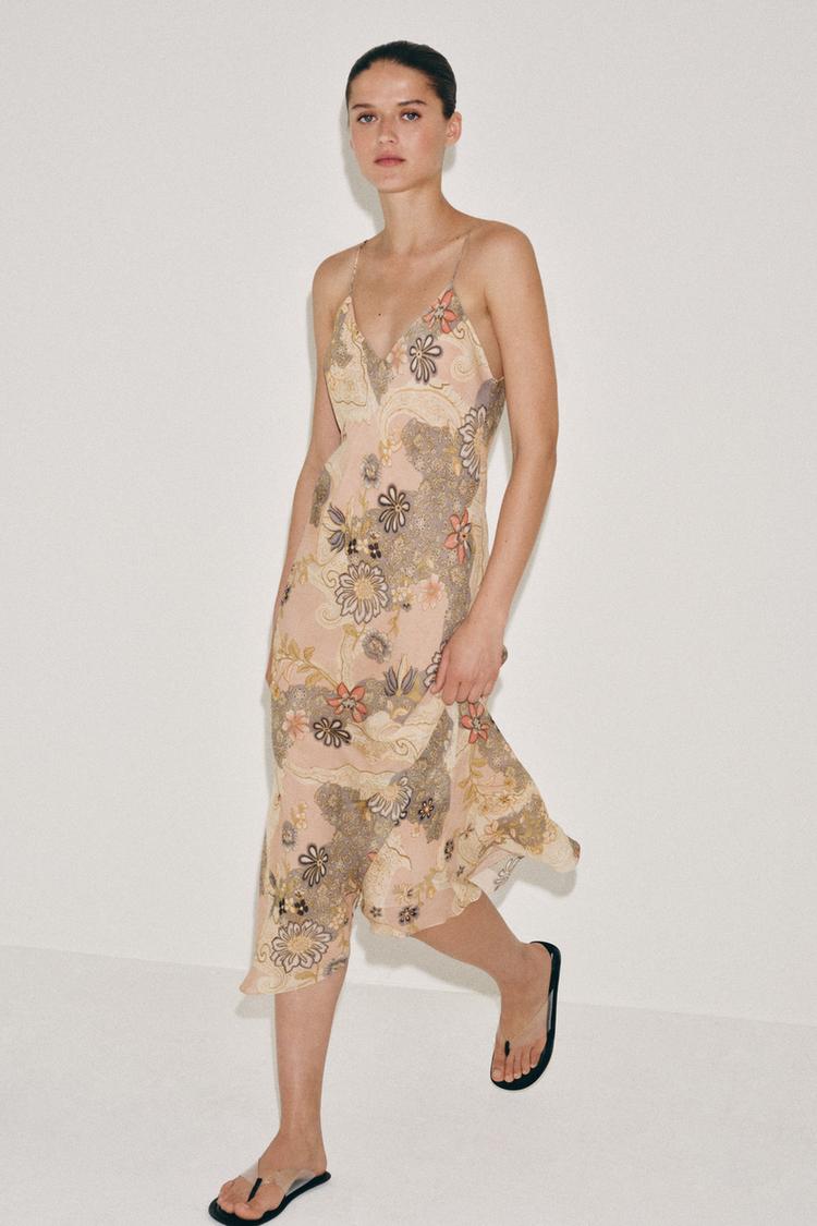 ZW COLLECTION PRINTED SLIP DRESS - Zara product image