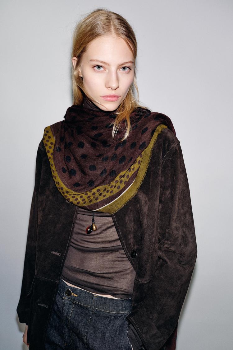POLKA DOT PRINT SCARF - Zara product image