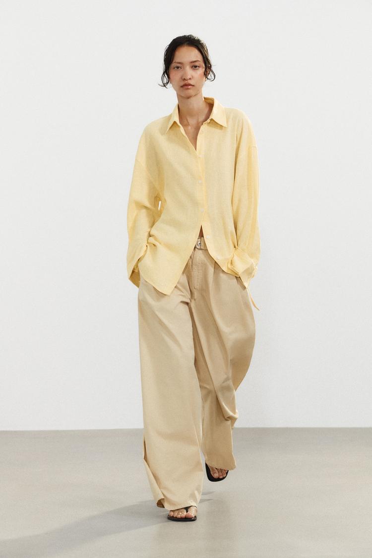 OVERSIZED LINEN BLEND SHIRT