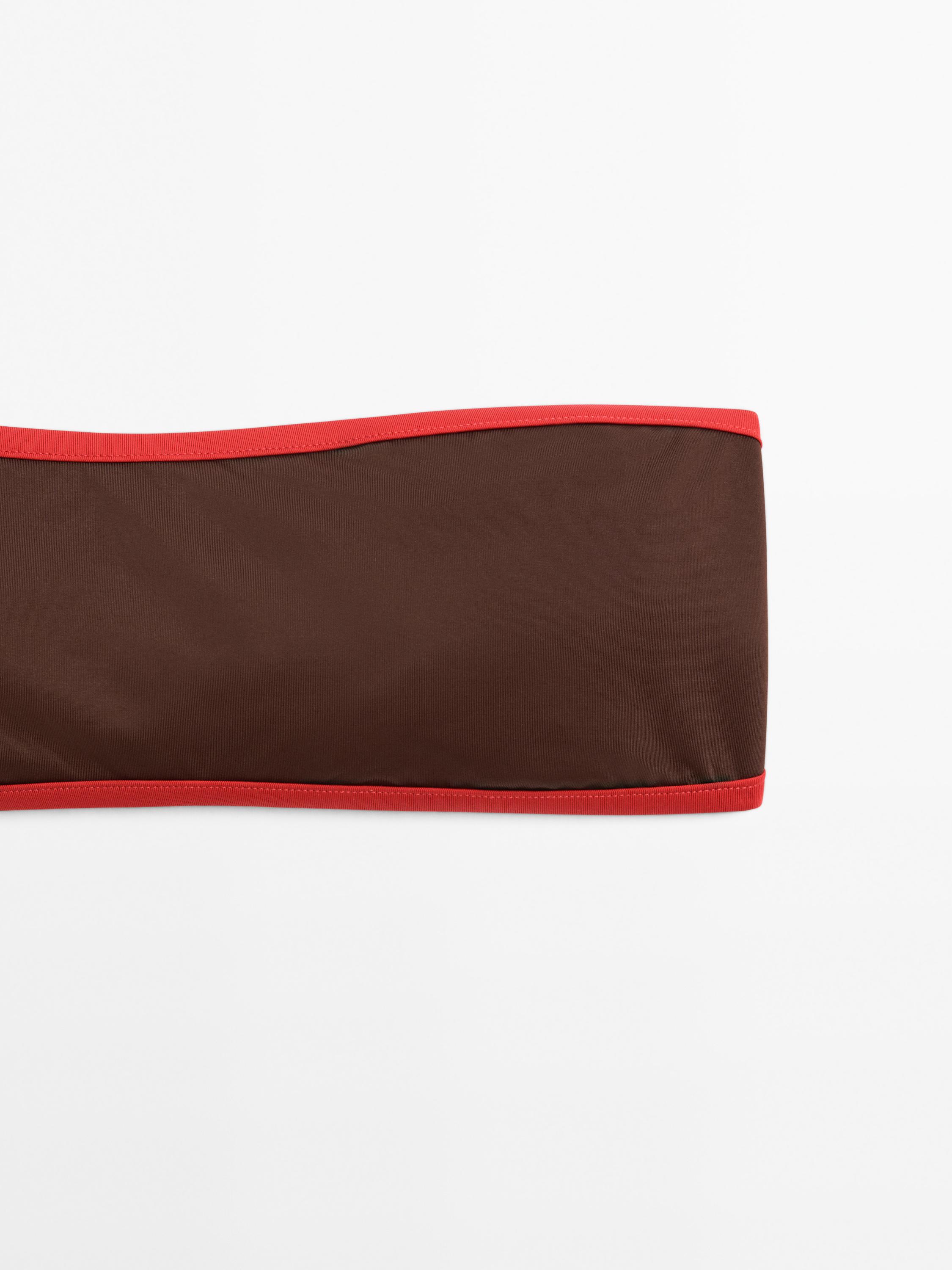Haut de bikini bandeau contrastant