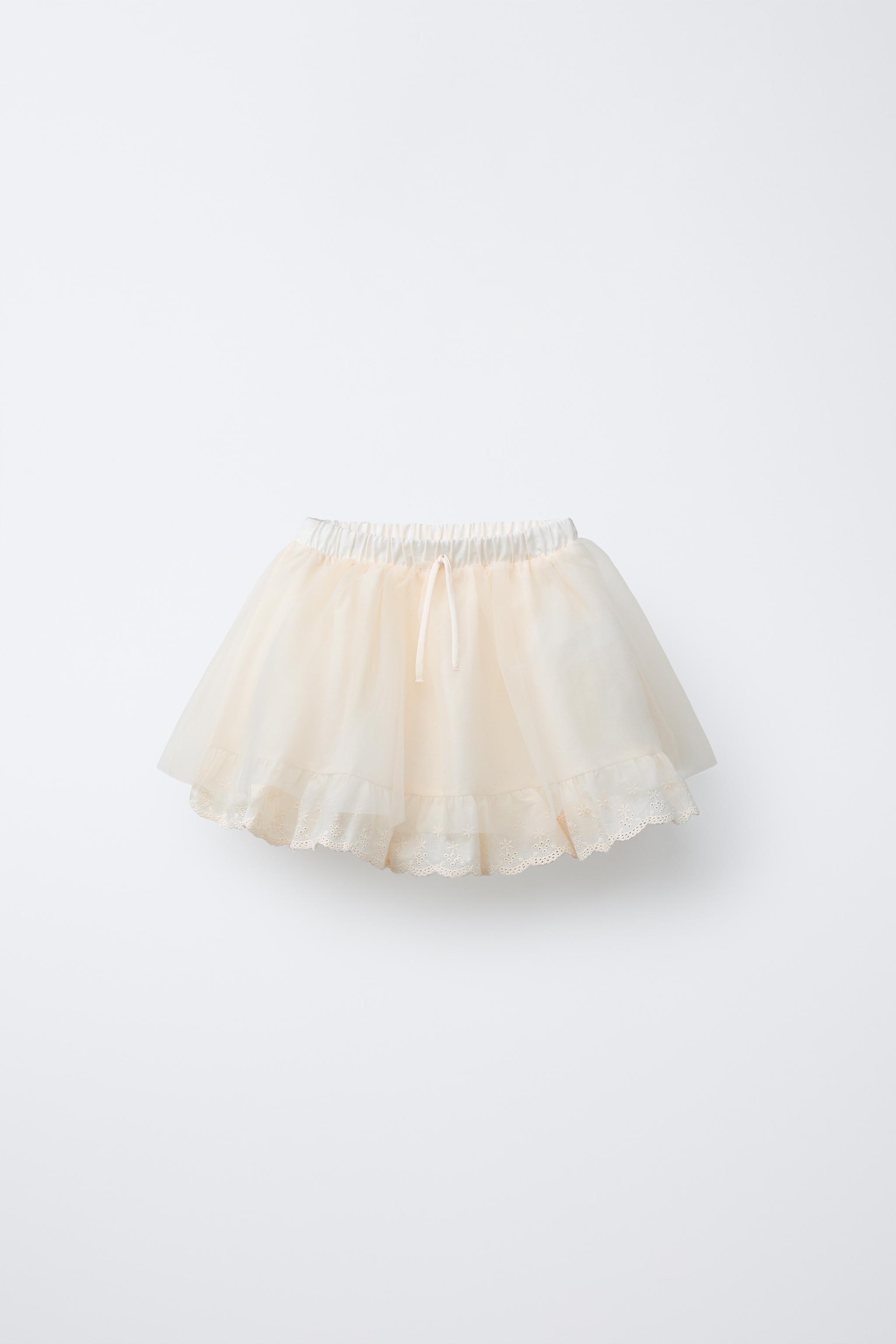 Zara Tulle Embroidered Skirt Zara EMBROIDERED TULLE DOUBLE SKIRT