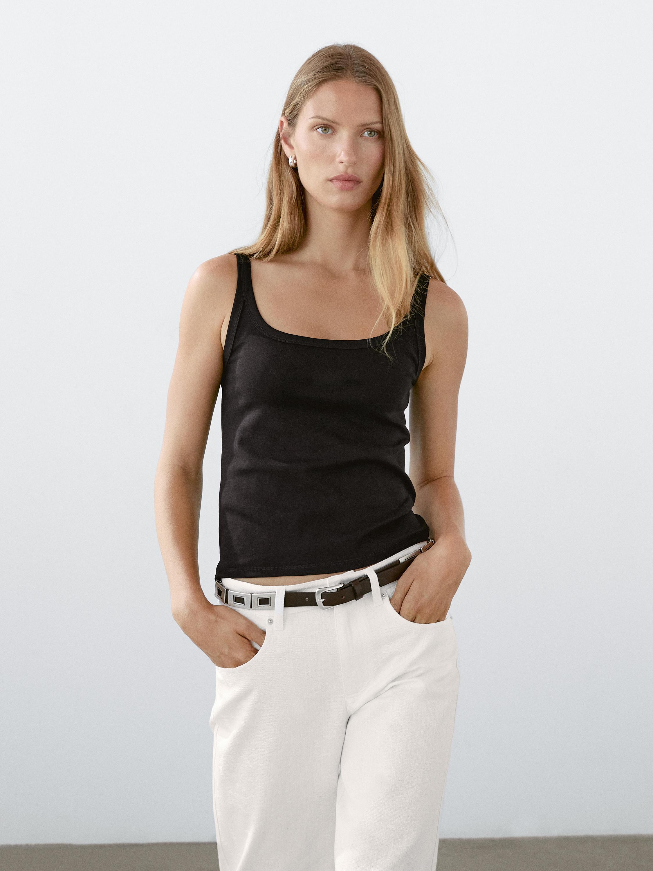 Cotton blend tank top