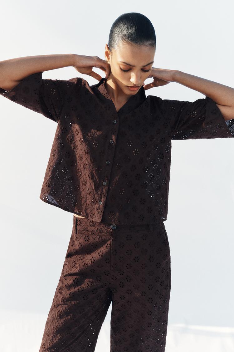 EYELET EMBROIDERED SHIRT - Zara product image