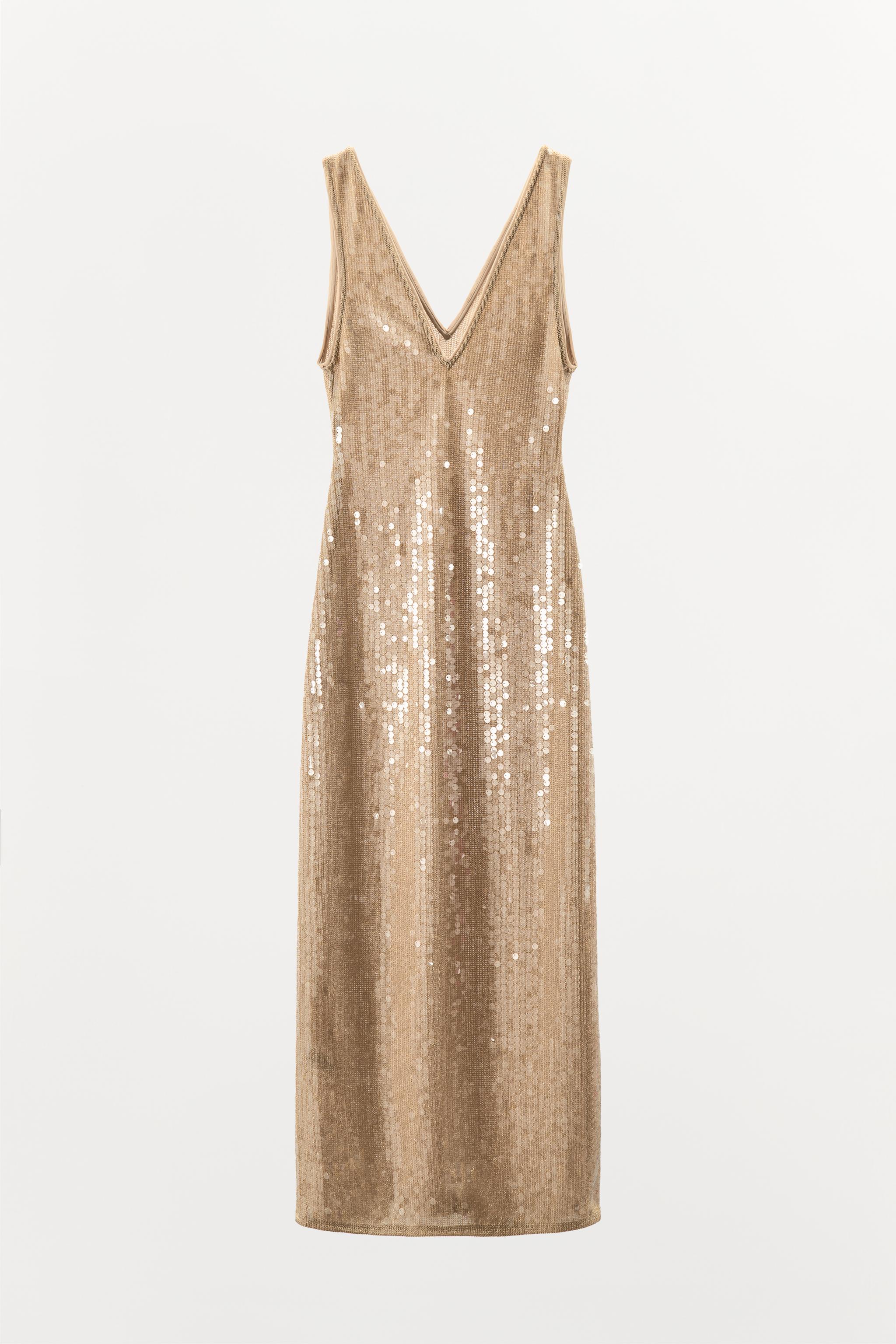 METALLIC THREAD AND SEQUIN DRESS