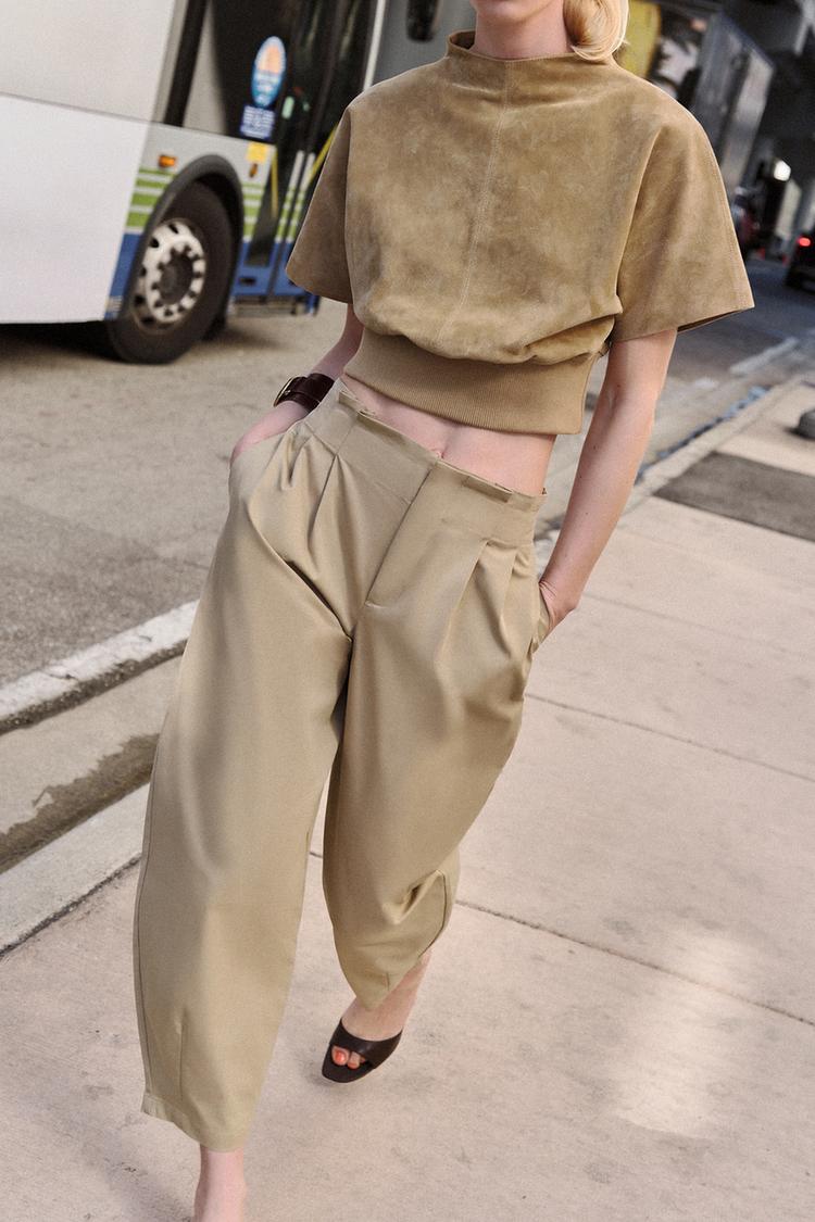 100% SUEDE LEATHER TOP - Zara product image