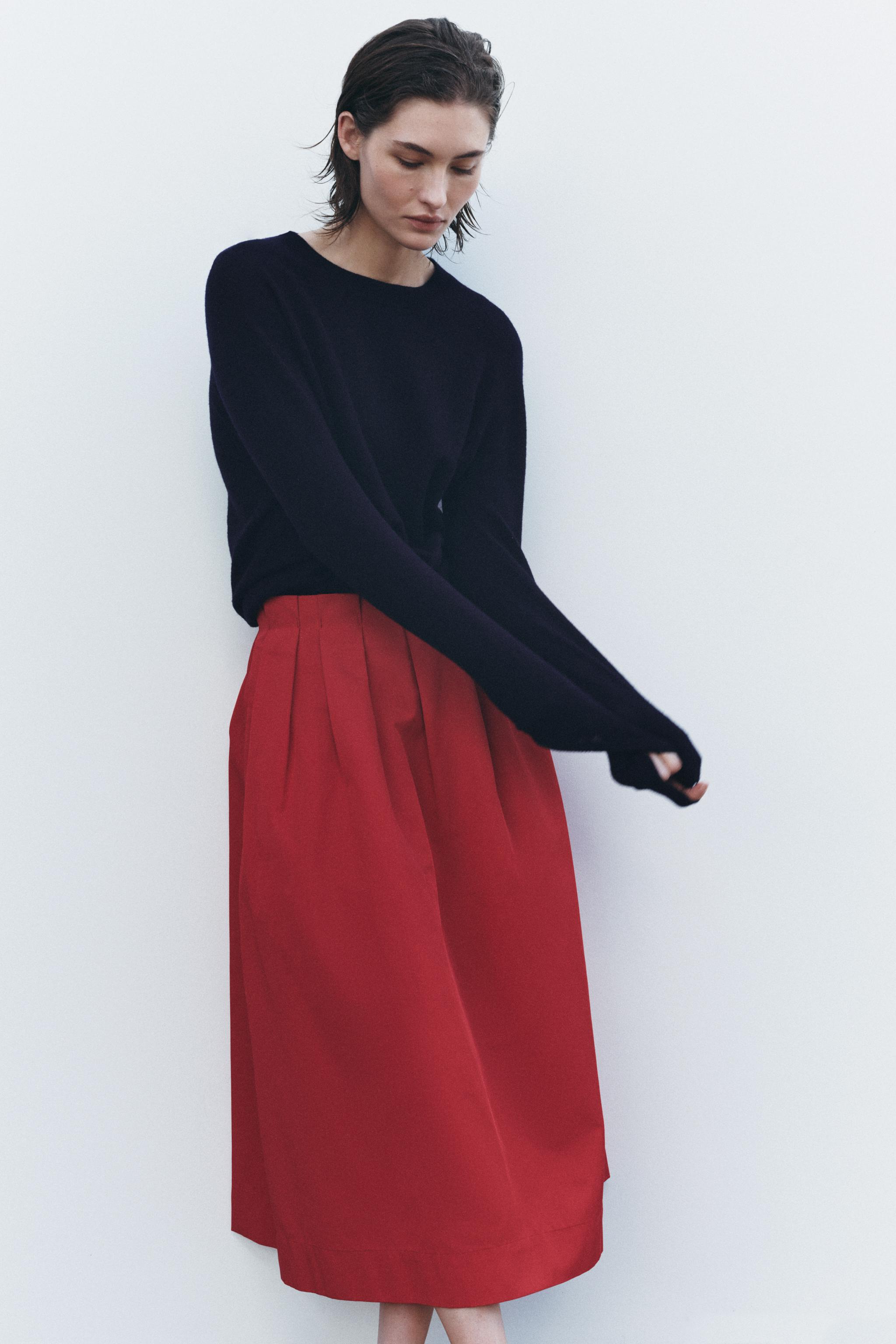 ZW COLLECTION PLEATED MIDI SKIRT