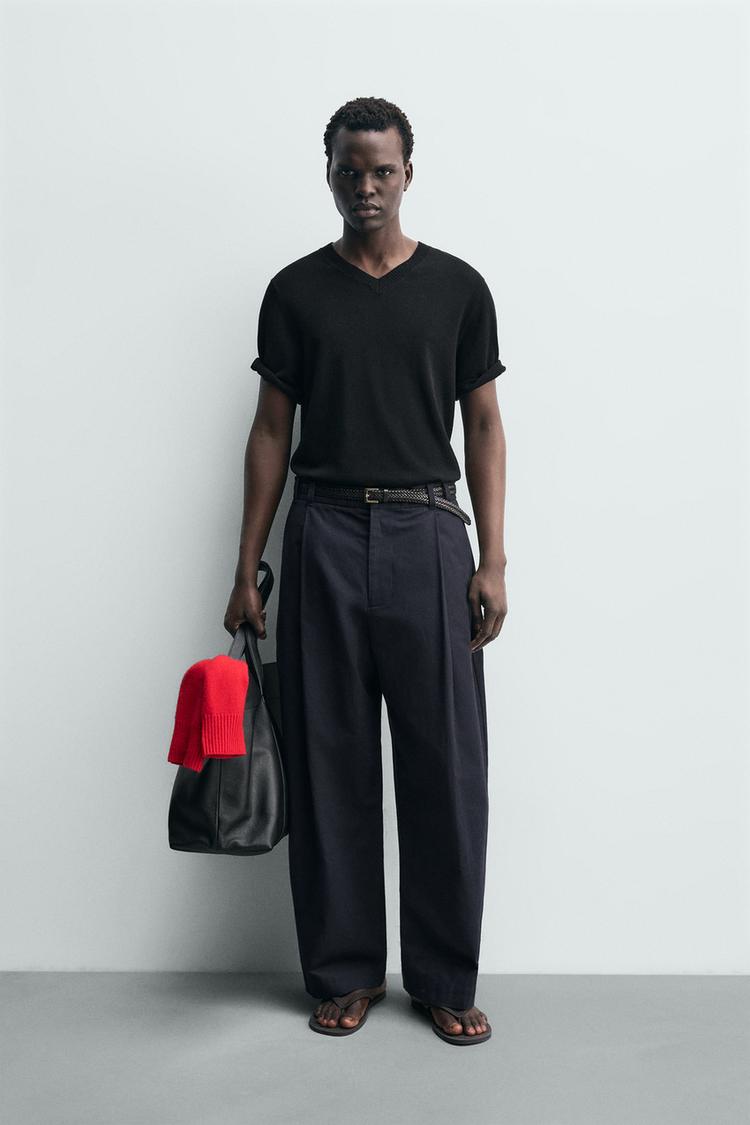 STRUCTURED COTTON - LINEN PANTS - Zara product image