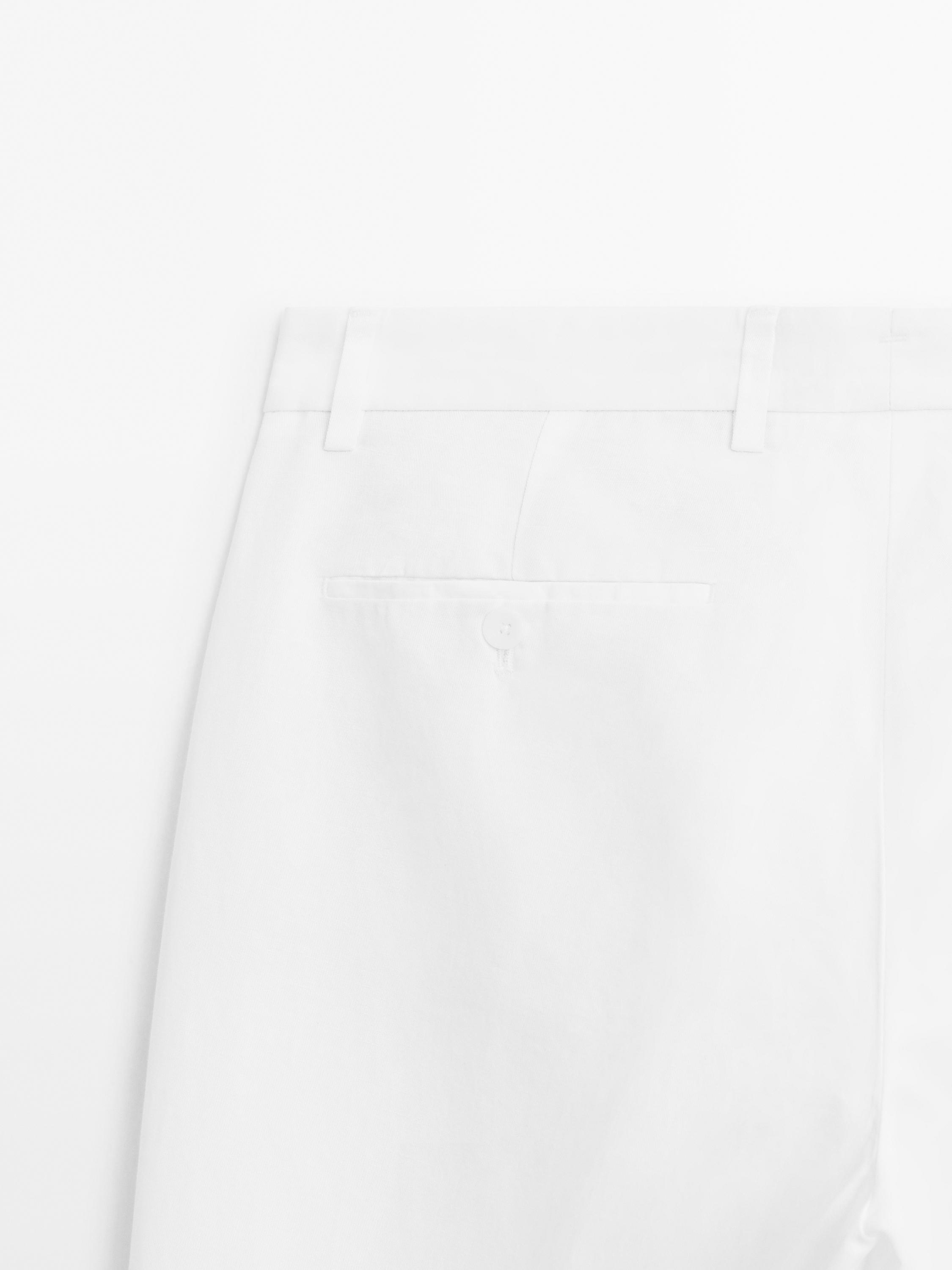 Pantalon tapered fit coton lin