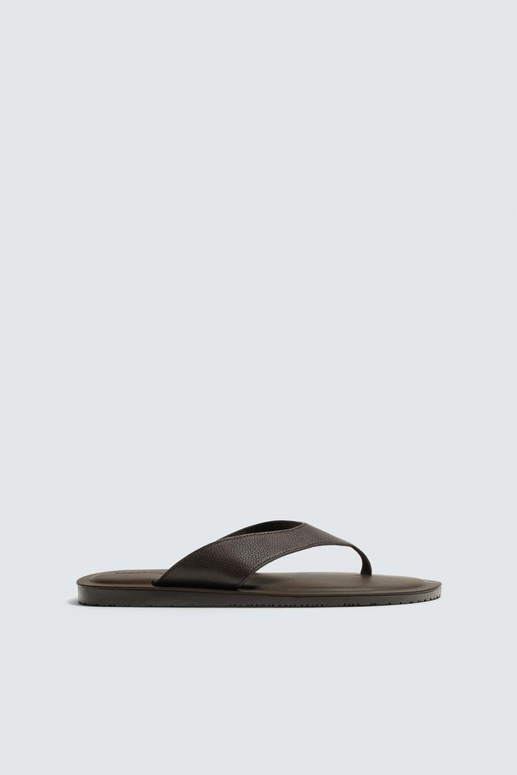 LEATHER STRAP SANDALS - Zara product image