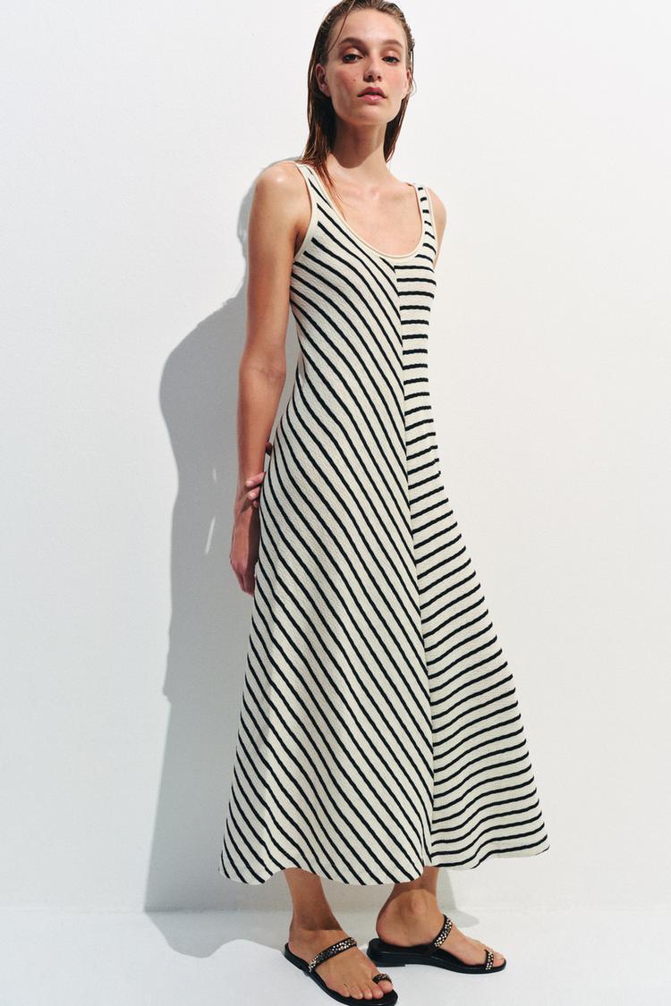 STRIPED RUSTIC DRESS - Zara product image