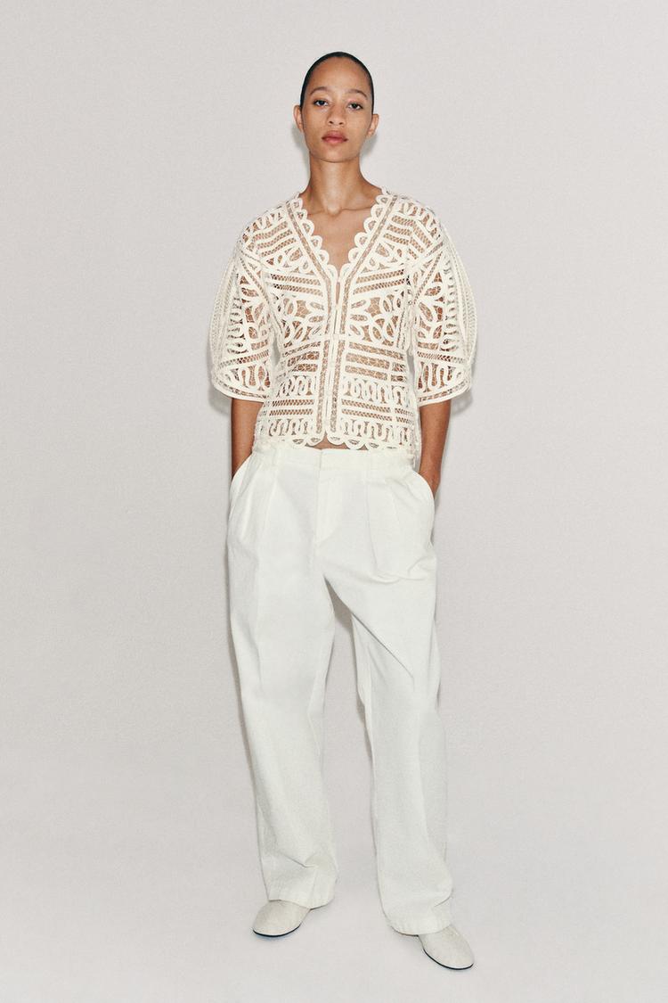 ZW COLLECTION CROCHET TOP - Zara product image