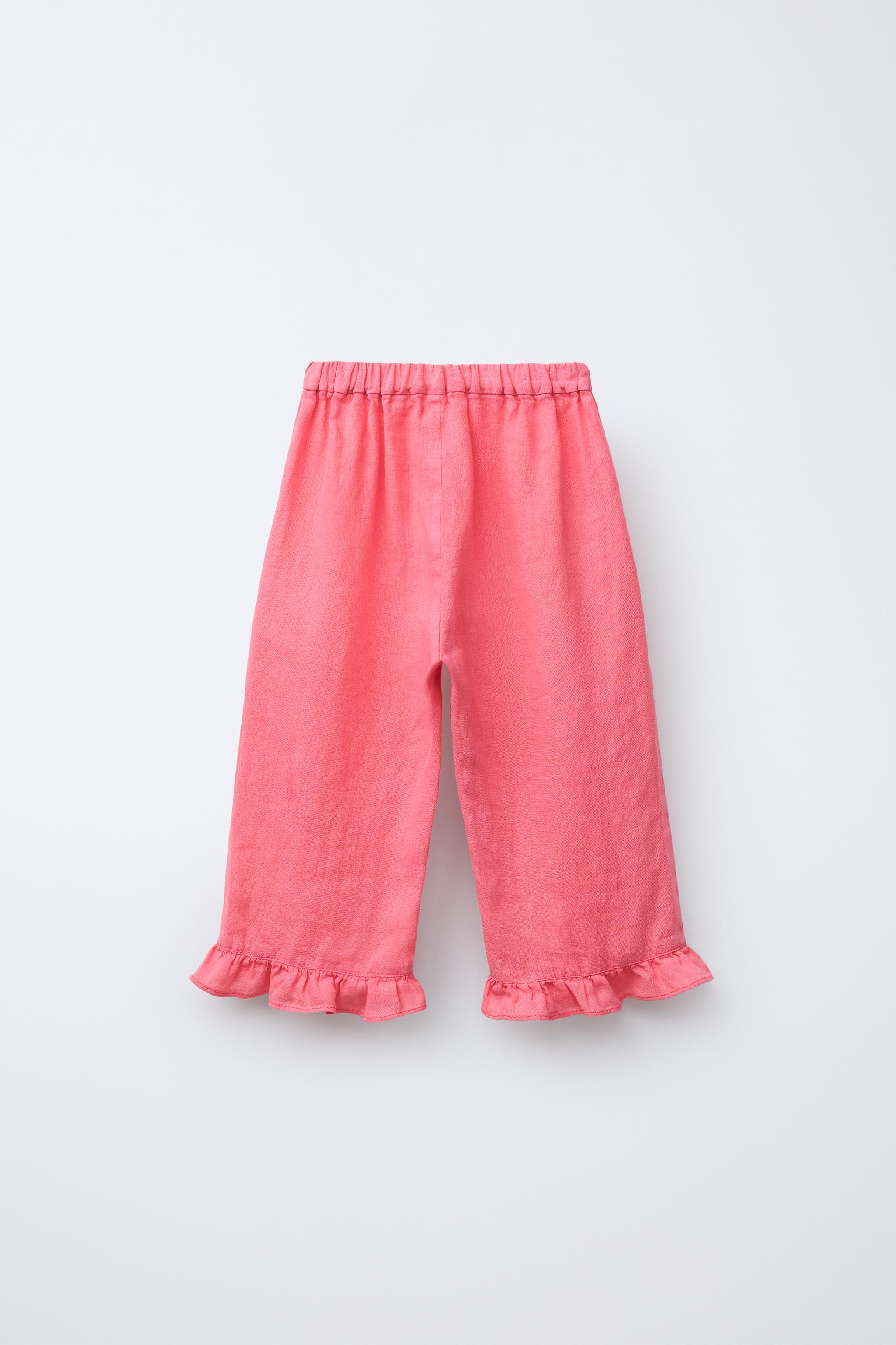 100% LINEN RUFFLED CULOTTES