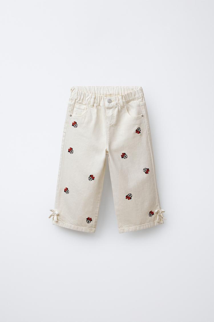 MINNIE MOUSE © DISNEY EMBROIDERED CULOTTE TWILL PANTS - Zara product image