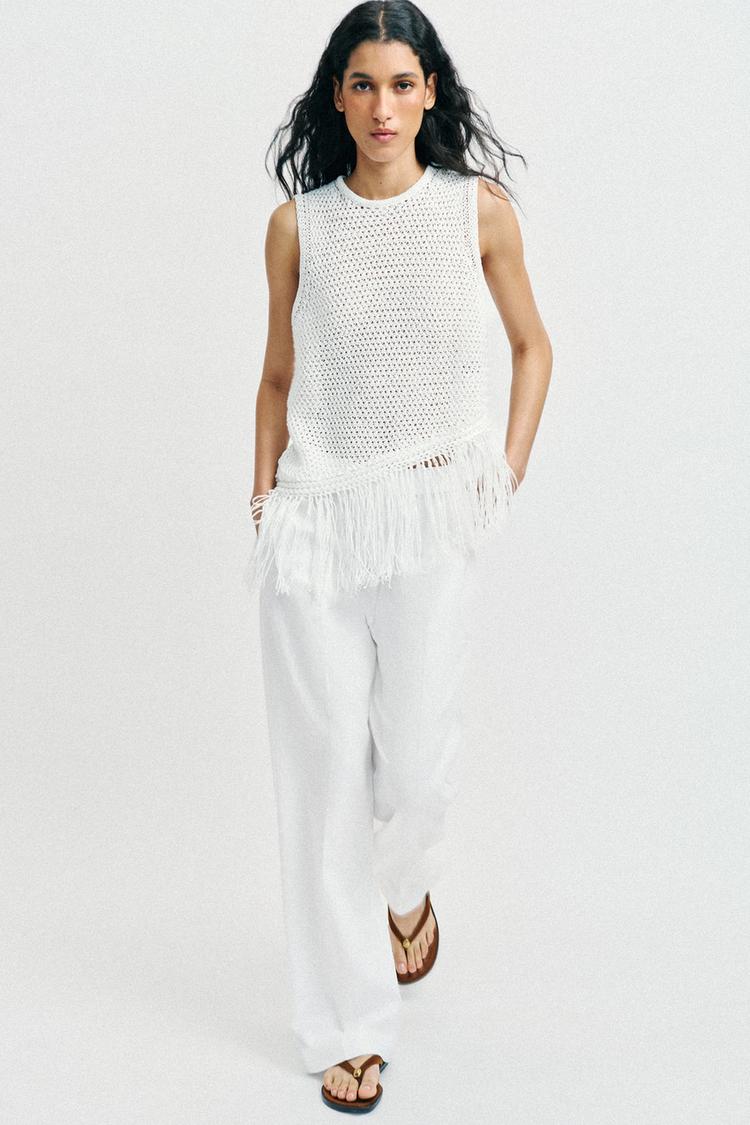 FRINGED KNIT TOP - Zara product image