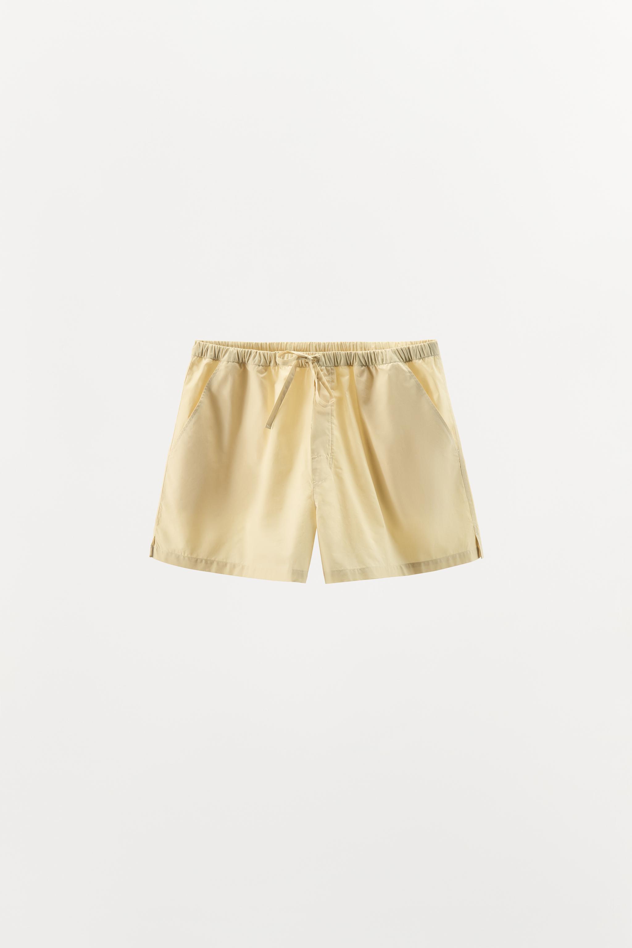 POPLIN SHORTS WITH STITCHING