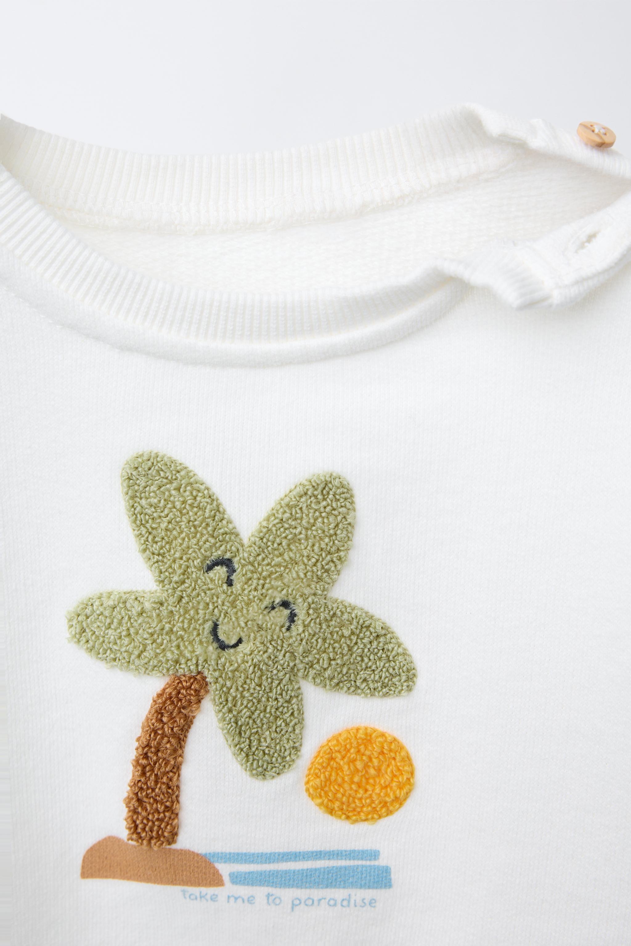 SWEAT PALMIER VELOURS BOUCLÉ
