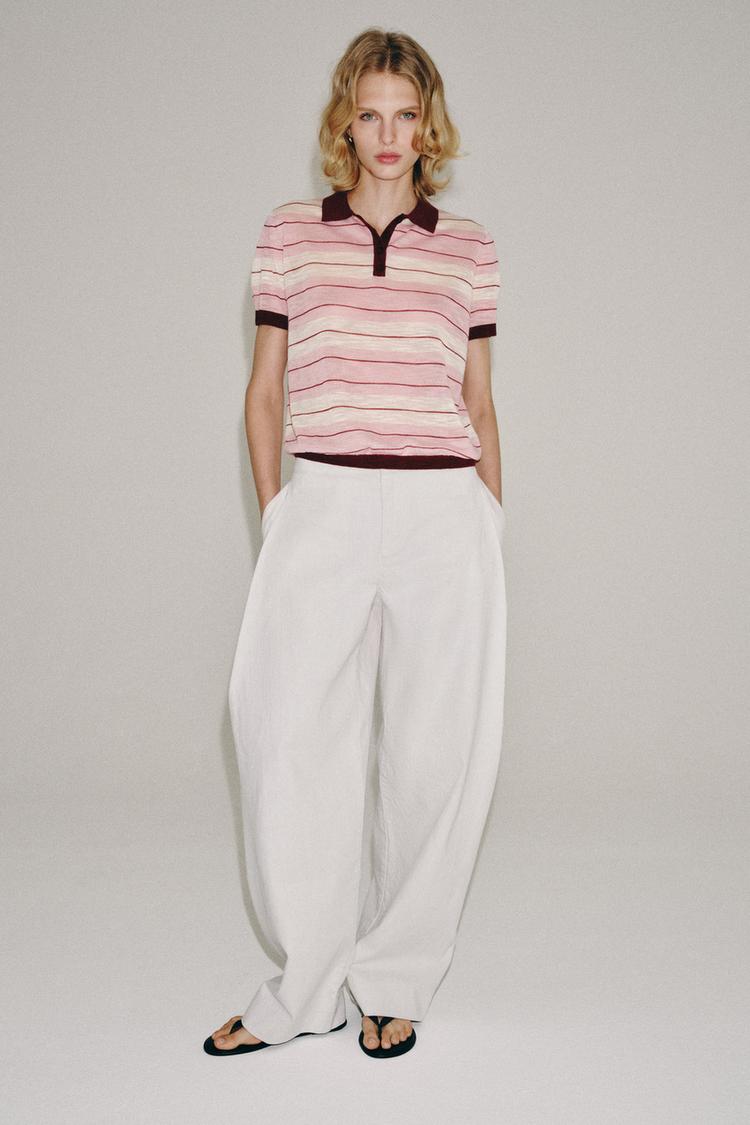STRIPED KNIT POLO - Zara product image