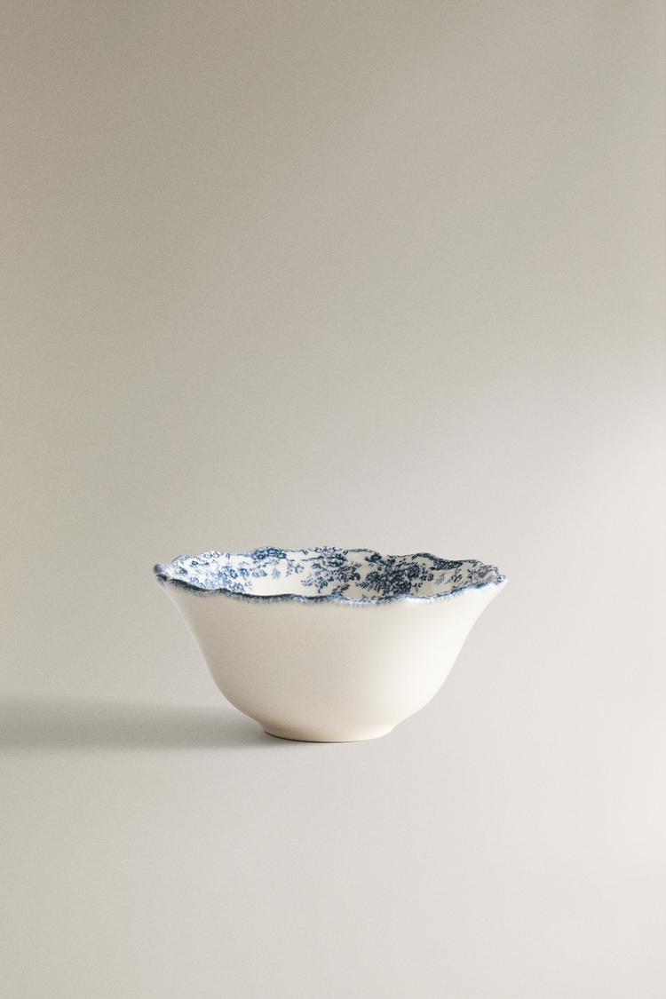 FLORAL EARTHENWARE SNACK BOWL - Zara product image