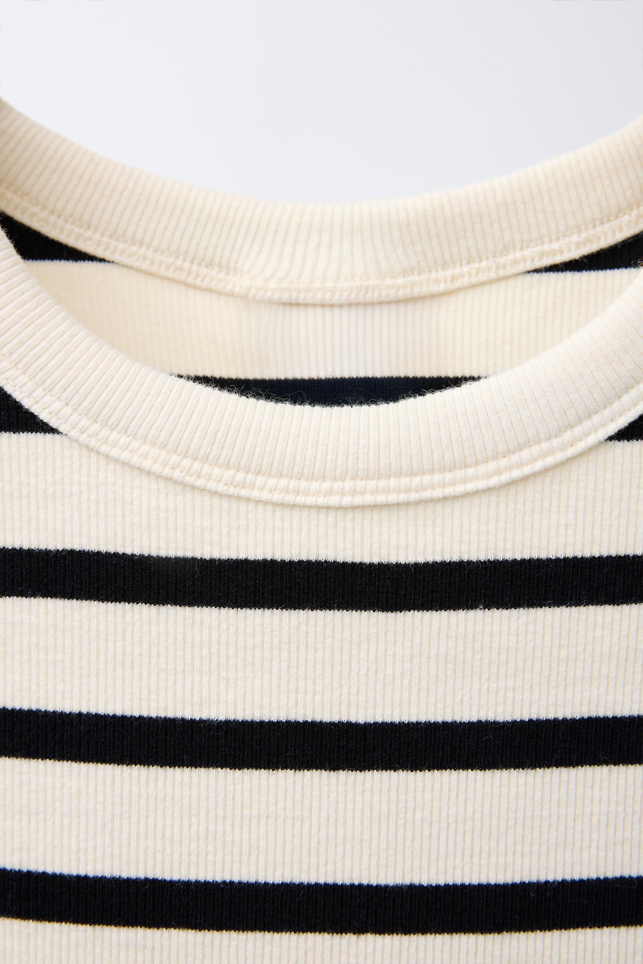 STRIPED RIBBED DRESS