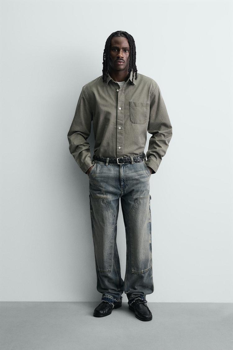 WASHED CARPENTER POCKET JEANS - Zara product image