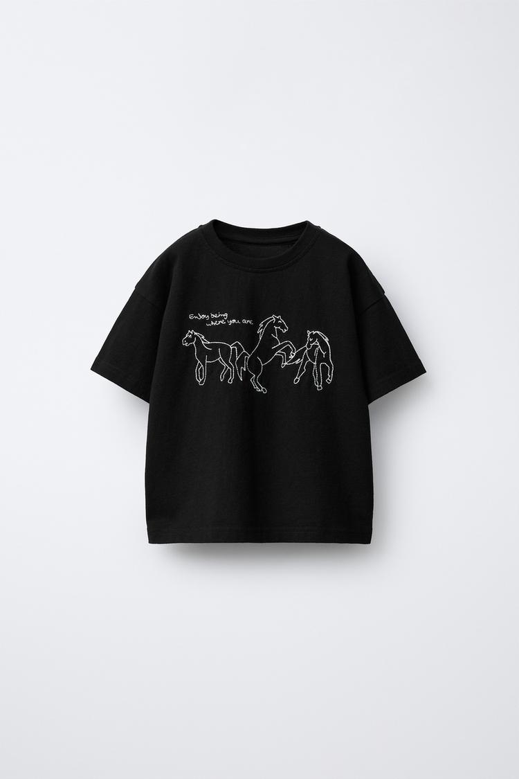 EMBROIDERED HORSES T-SHIRT - Zara product image