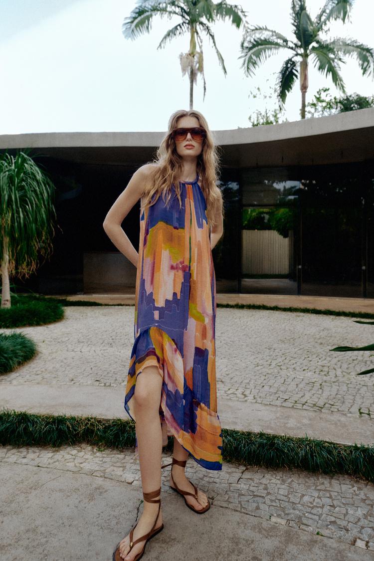 ASYMMETRIC HEM PRINTED DRESS - Zara product image