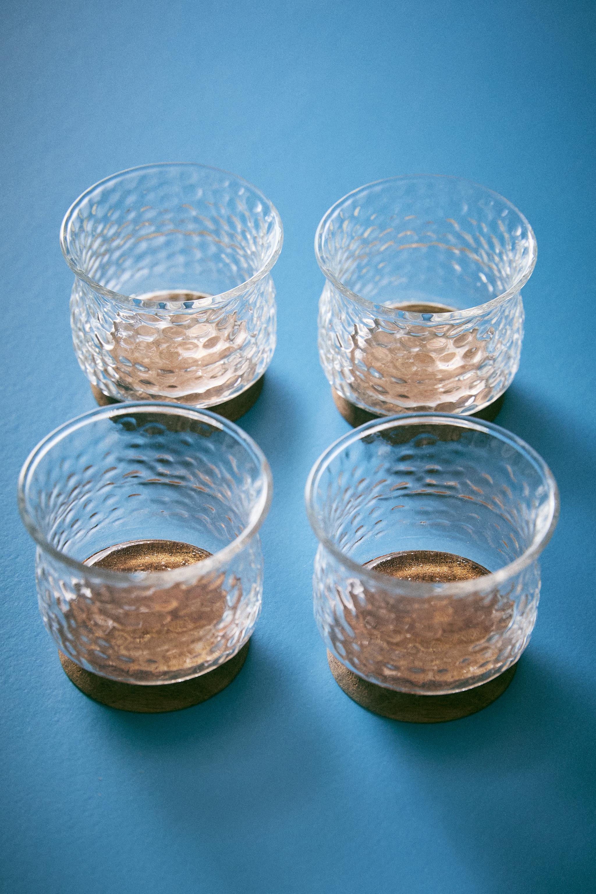 LOT VERRES À SHOT BOROSILICATE MARTELÉ (LOT DE 4)