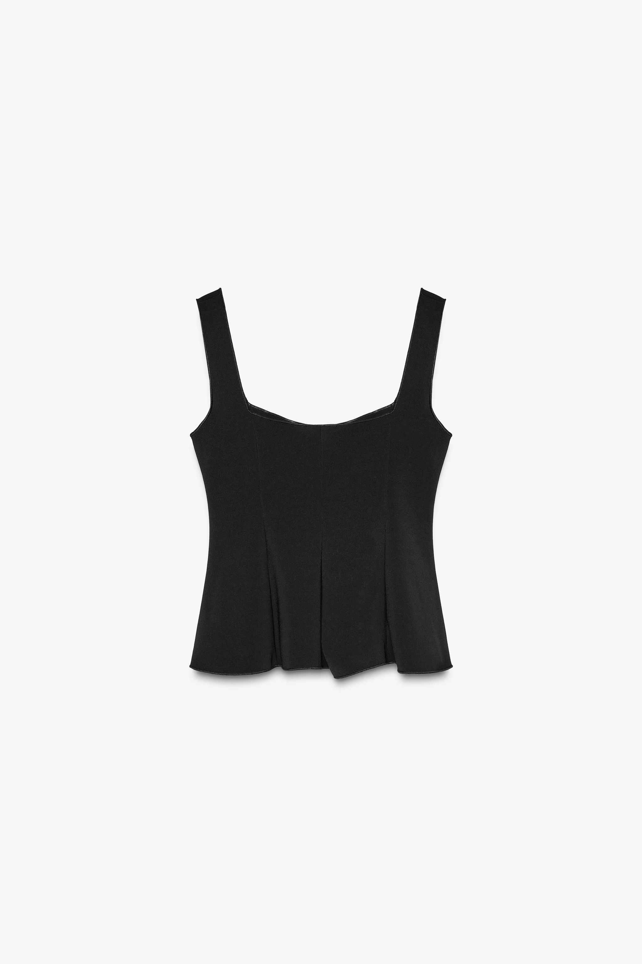 STRETCH PEPLUM VEST TOP