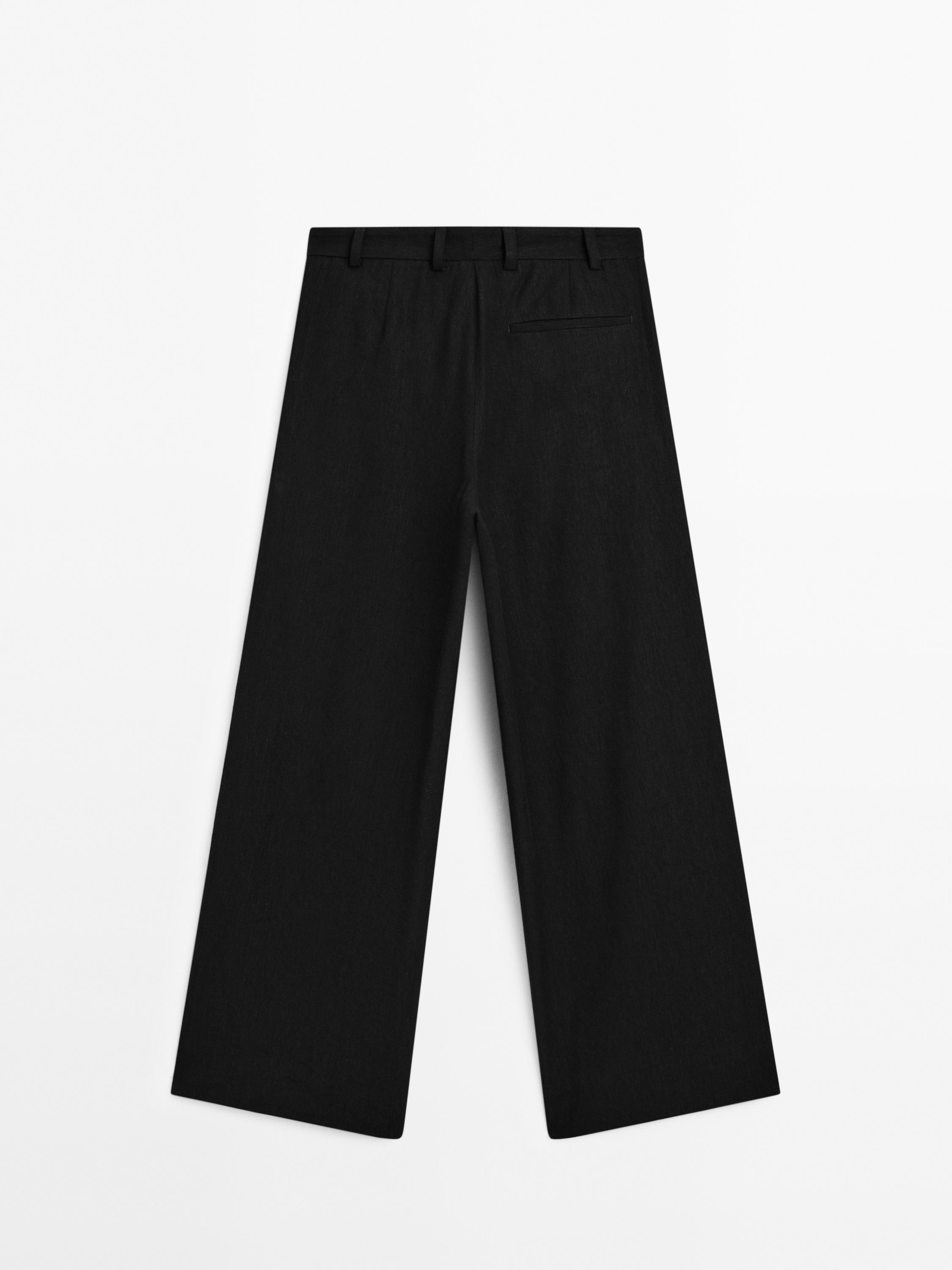 Pantalon droit lin à pinces