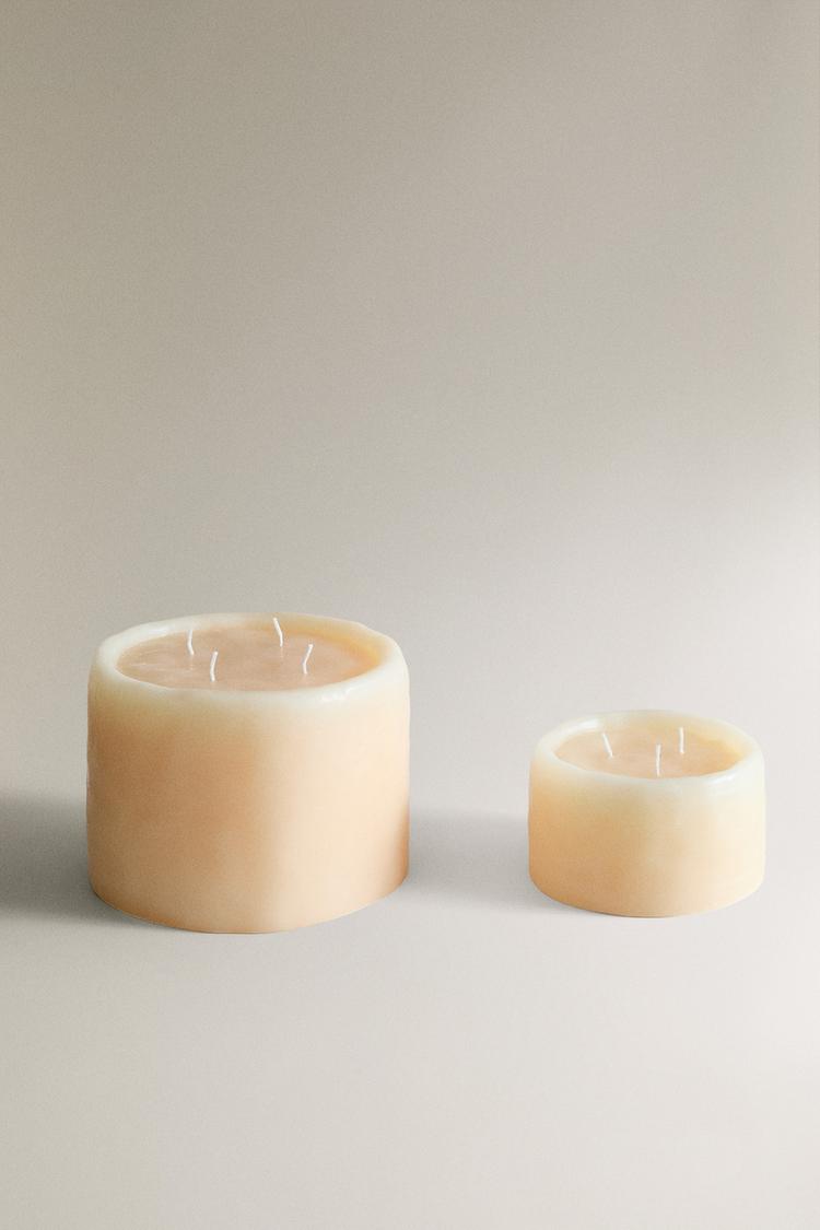 BEIGE DECORATIVE PILLAR CANDLE - Zara product image