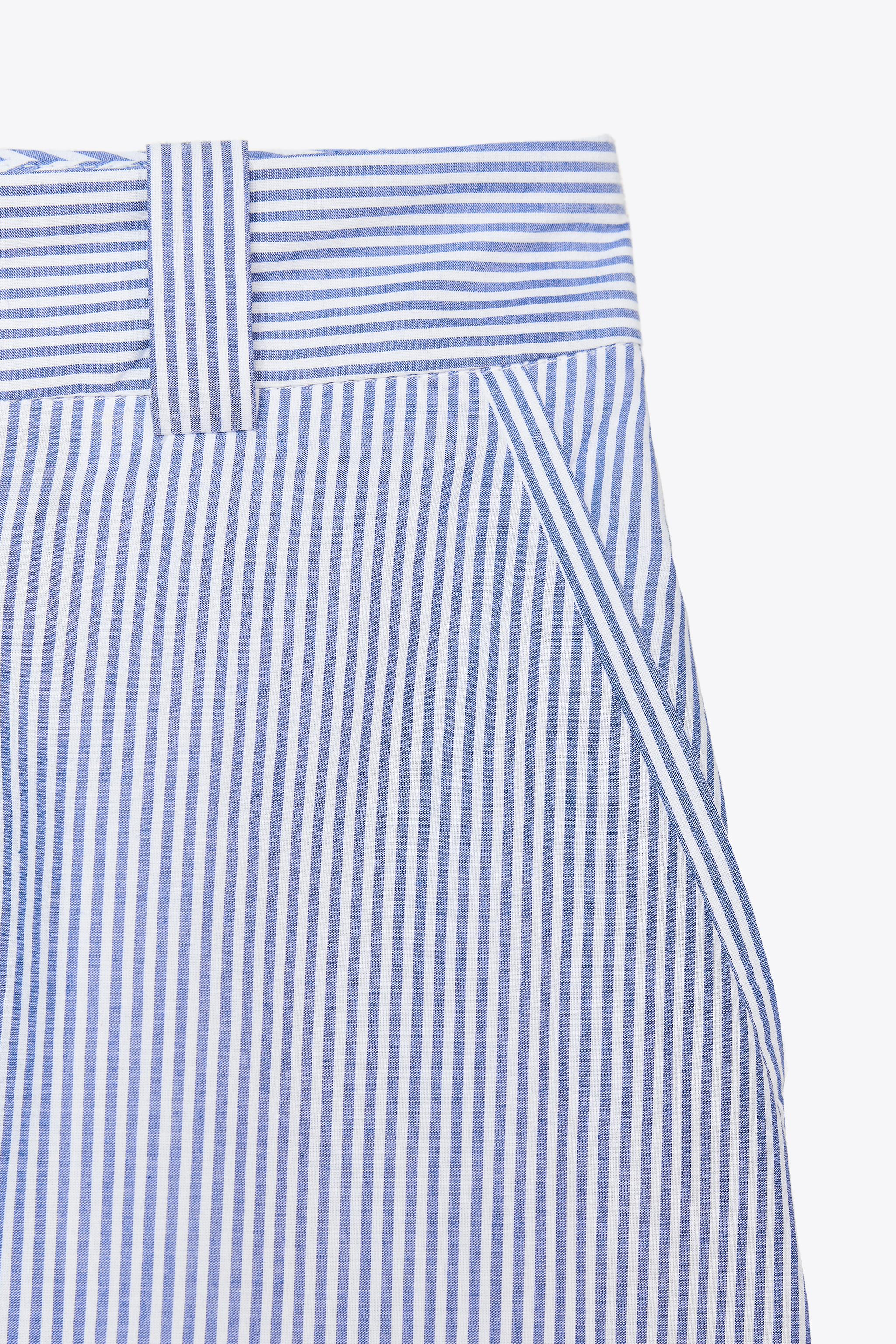 STRIPED CULOTTES WITH EMBROIDERY