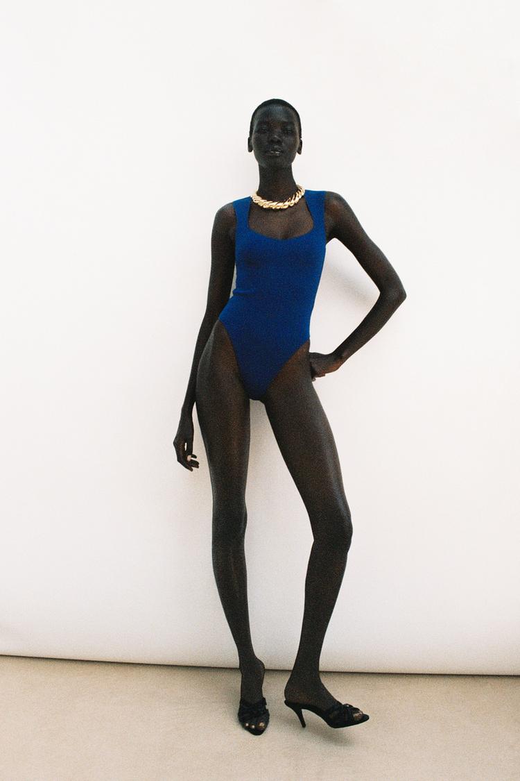 STRETCH SQUARE NECK BODYSUIT - Zara product image
