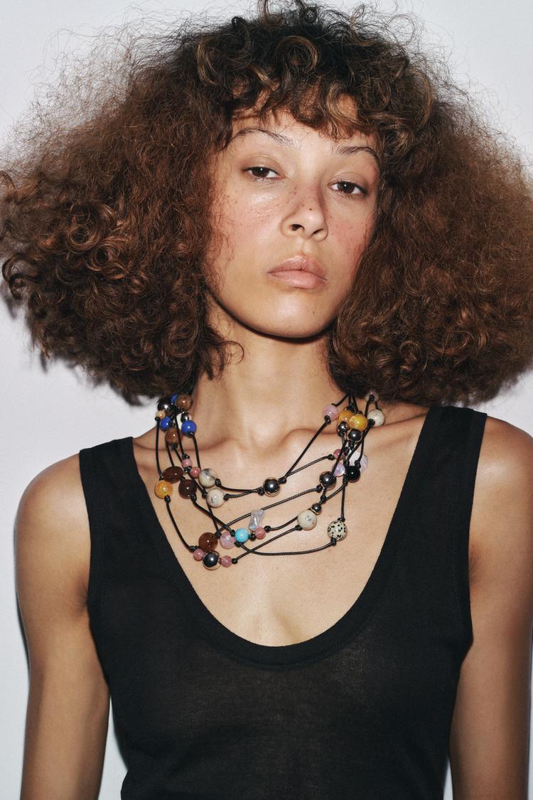 MULTI-WAY BEADED CORD NECKLACE - Zara product image