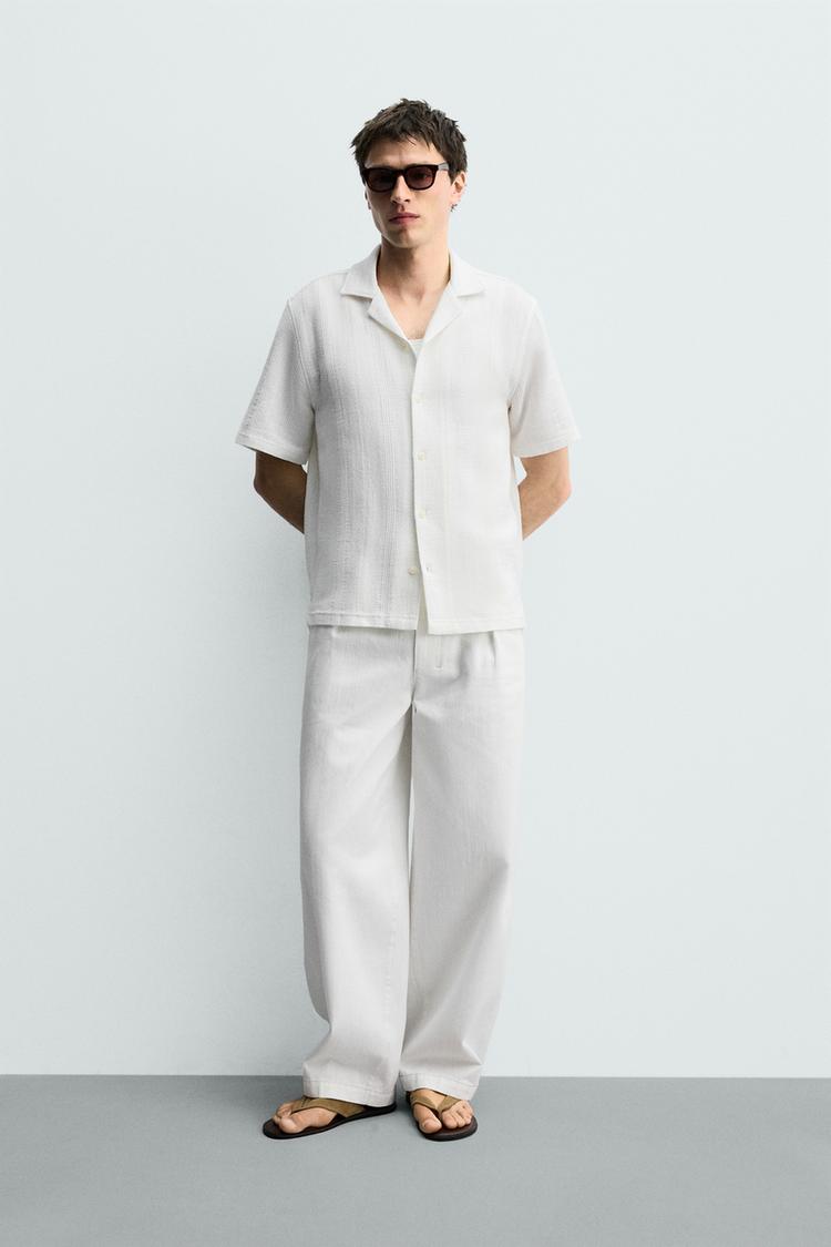 REGULAR FIT STRIPED JACQUARD SHIRT - Zara product image